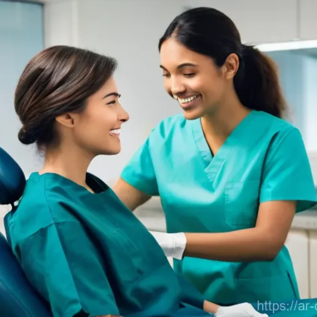 치과위생사 보조 진료 노하우 - **Prompt 1: Empathetic Dental Assistant Comforting a Patient**
    "A compassionate female dental as...