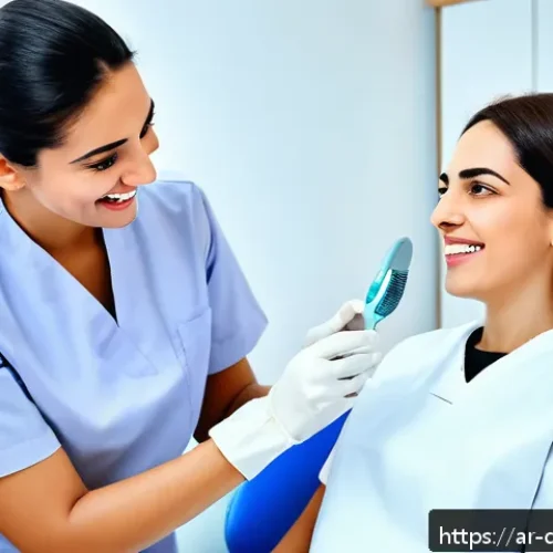 치과위생사 필수 자격 요건 분석 - A professional dental hygienist in a modern clinic in the Middle East, wearing a clean white medical...