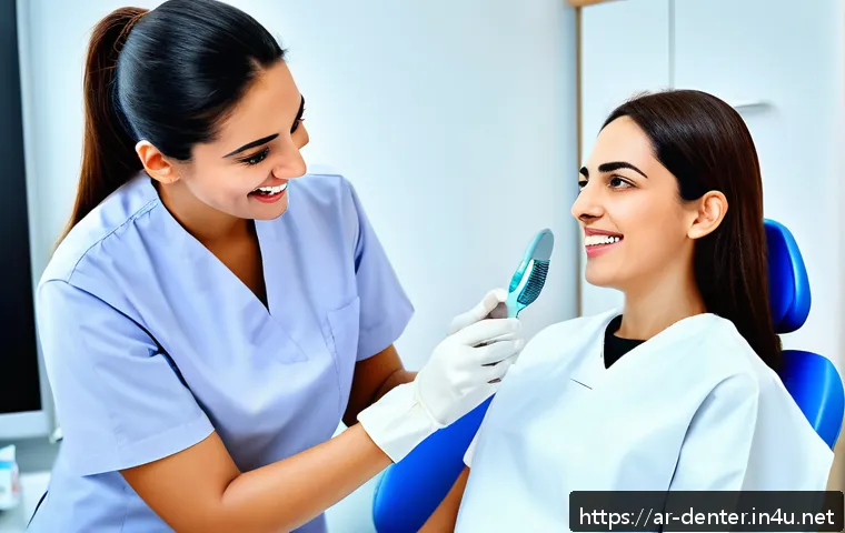 치과위생사 필수 자격 요건 분석 - A professional dental hygienist in a modern clinic in the Middle East, wearing a clean white medical...